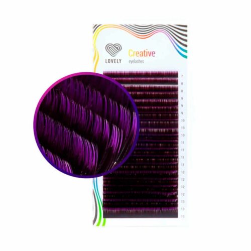 Двухтонные фиолетовые ресницы Lovely микс (20 линий)