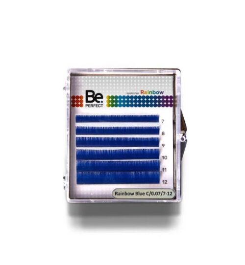 Цветные ресницы Be Perfect Rainbow Blue микс D 0,07 (6 линий)