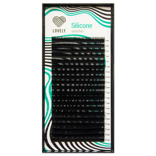 Черные ресницы Lovely "Silicone" 0,10/C+ (20 линий)